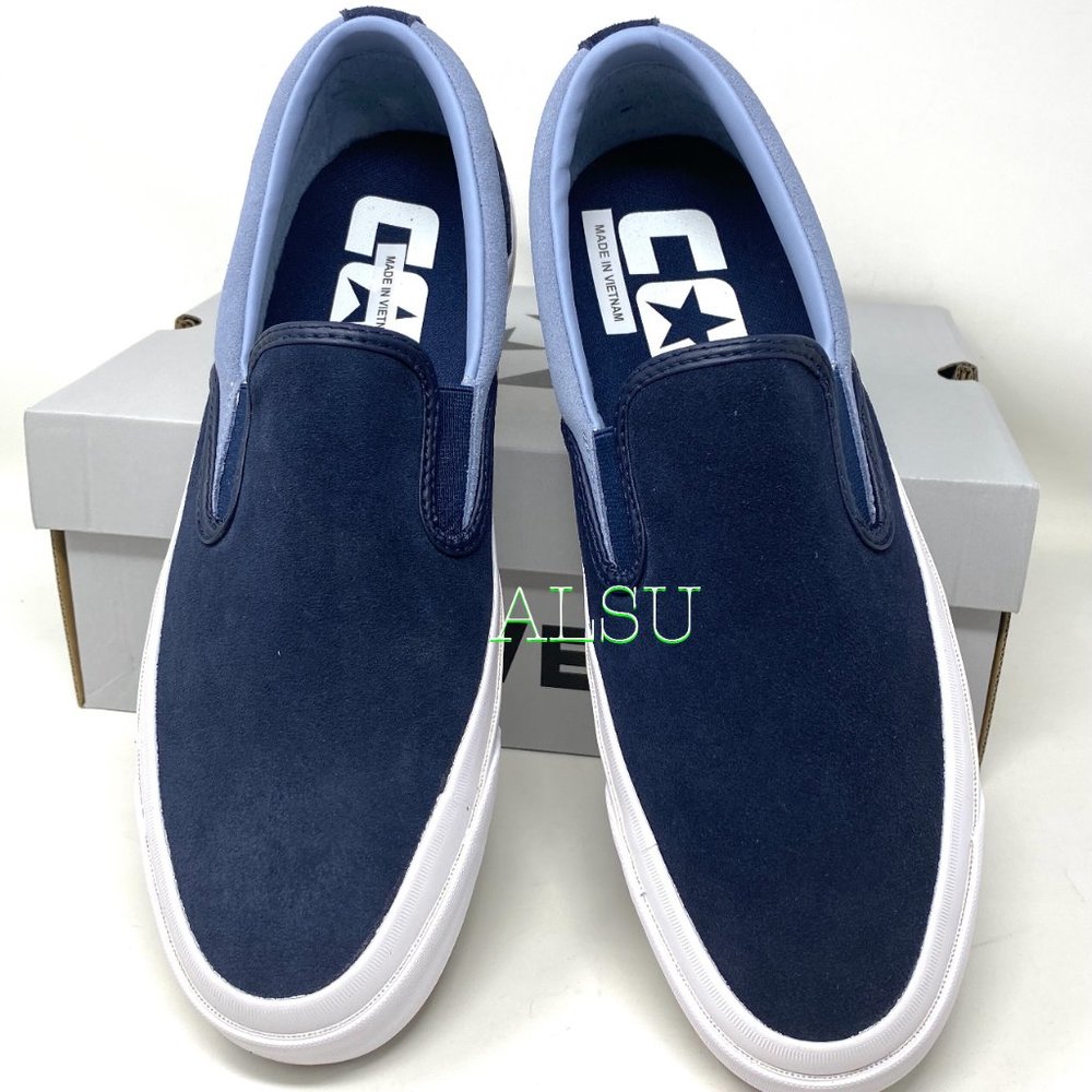 Converse SS SLIP On Low Top Suede Obsidian Blue Casual Men Size Sneakers 167617C - Picture 4 of 10